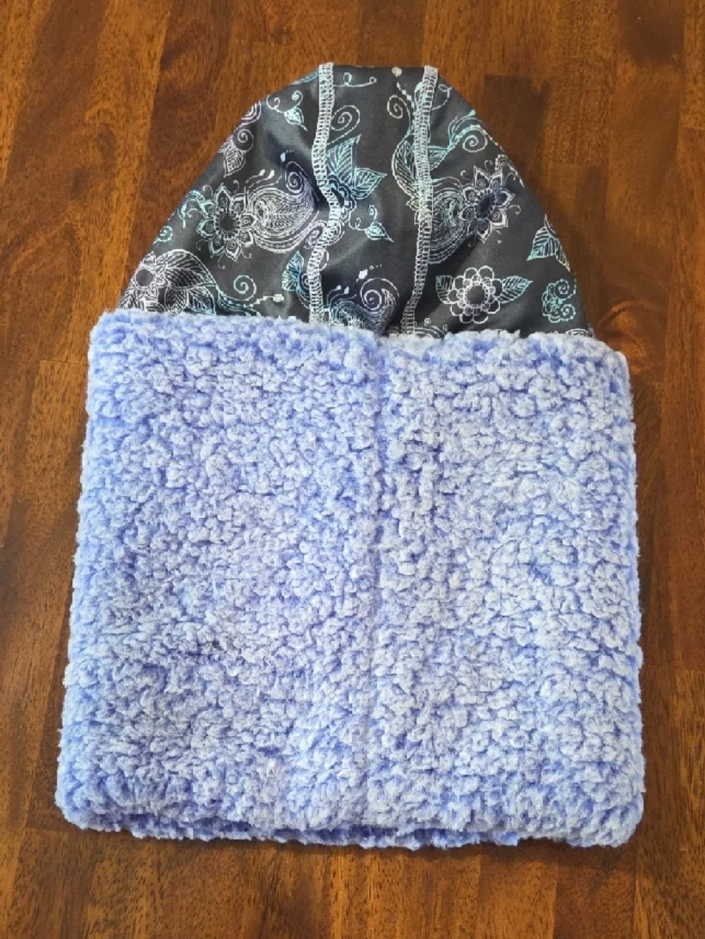 Lavender Sherpa  Shellaclava Face  Mask with Patterned Lining